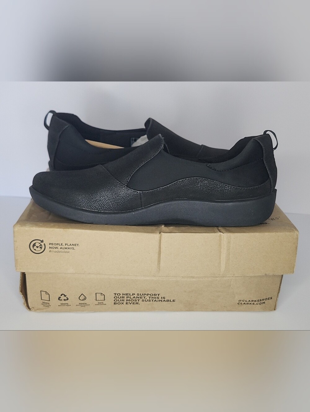Clarks Black Slip-On Casual Loafers
